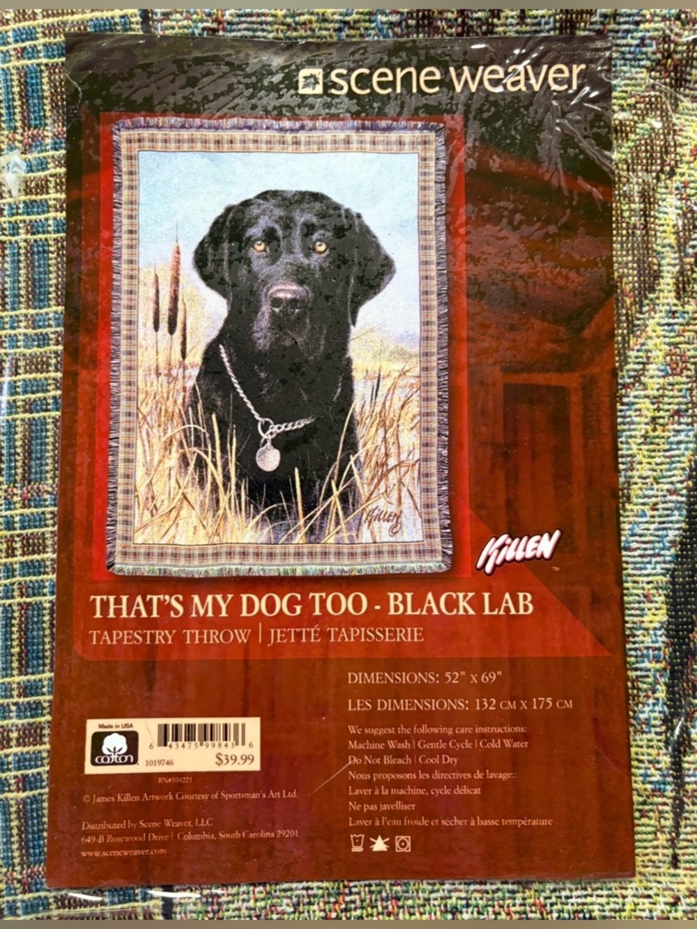 Scene Weaver “That’s My Dog Too - Black Labrador” Tapestry Throw. New unopened